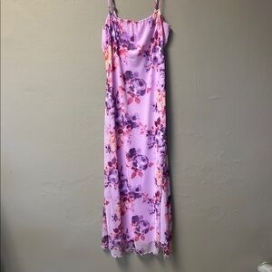 Floral Maxi Dress in Purple and Pink